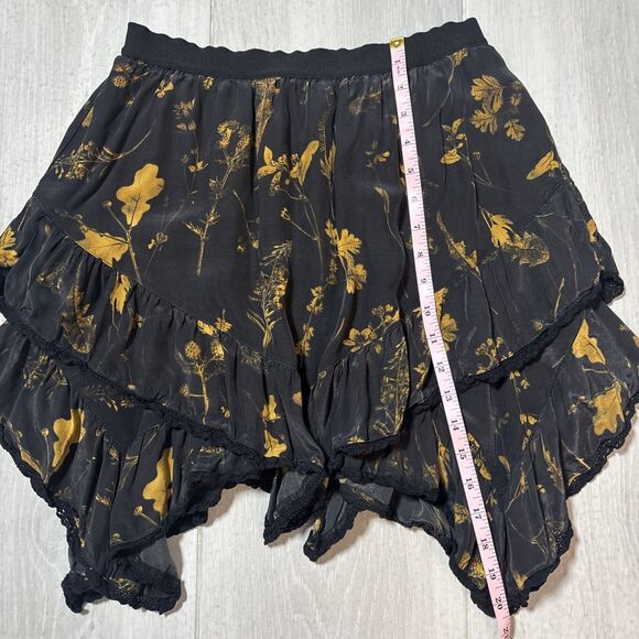 Allsaints Women’s EU 36 Nico Heligan floral-print lace-trimmed crepe skirt Fairy - Picture 8 of 11